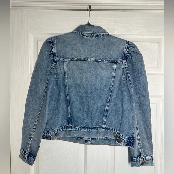 GAP Puff Sleeve Icon Denim Jean Jacket Indigo Blue - Picture 6 of 15